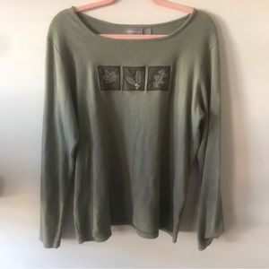 Autumn embroidered long sleeve shirt